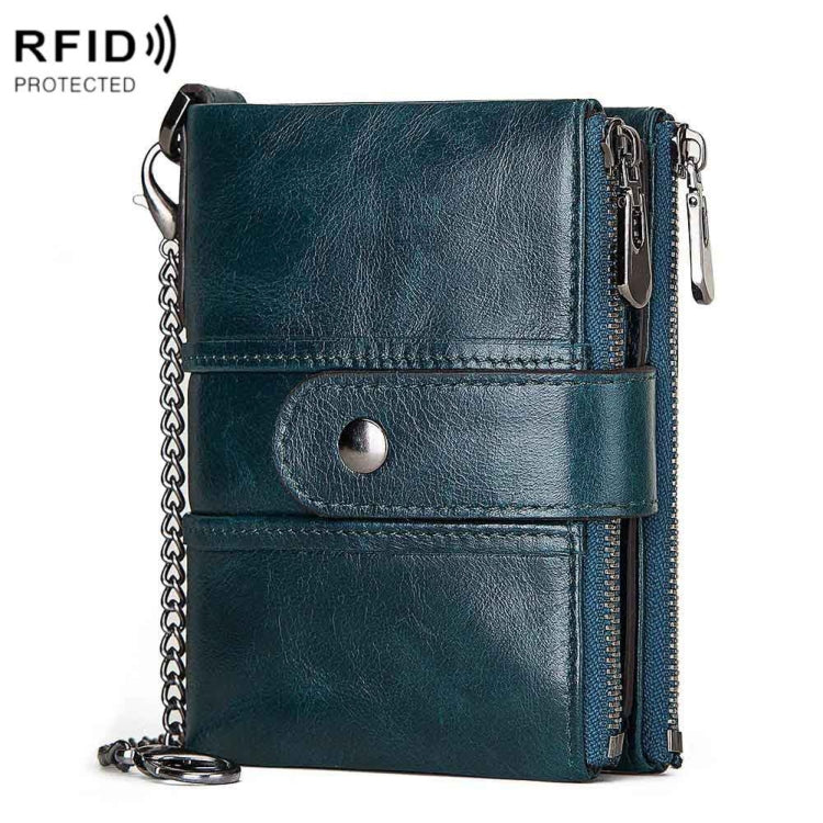BP804 RFID Anti-Theft Wallet Multi-Function Buckle Zipper Retro Leisure Coin Purse, BP804 Blue, BP804 Black, BP804 Brown, BP804 Red, BP804 Khaki