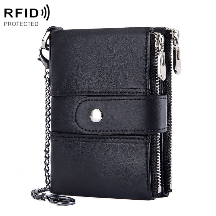 BP804 RFID Anti-Theft Wallet Multi-Function Buckle Zipper Retro Leisure Coin Purse, BP804 Blue, BP804 Black, BP804 Brown, BP804 Red, BP804 Khaki