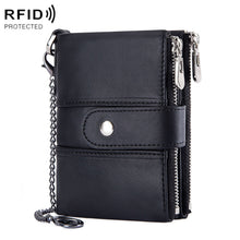 Load image into Gallery viewer, BP804 RFID Anti-Theft Wallet Multi-Function Buckle Zipper Retro Leisure Coin Purse, BP804 Blue, BP804 Black, BP804 Brown, BP804 Red, BP804 Khaki