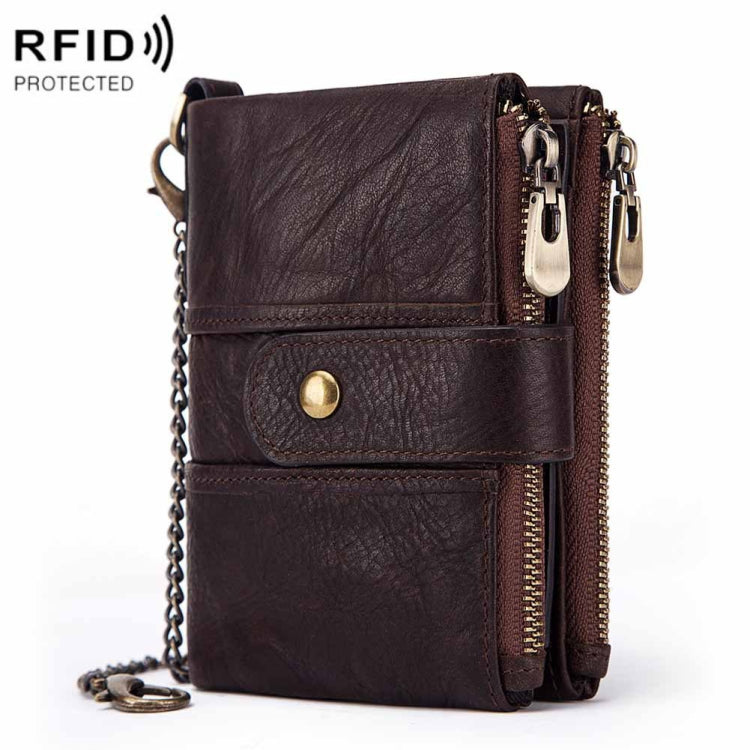 BP804 RFID Anti-Theft Wallet Multi-Function Buckle Zipper Retro Leisure Coin Purse, BP804 Blue, BP804 Black, BP804 Brown, BP804 Red, BP804 Khaki