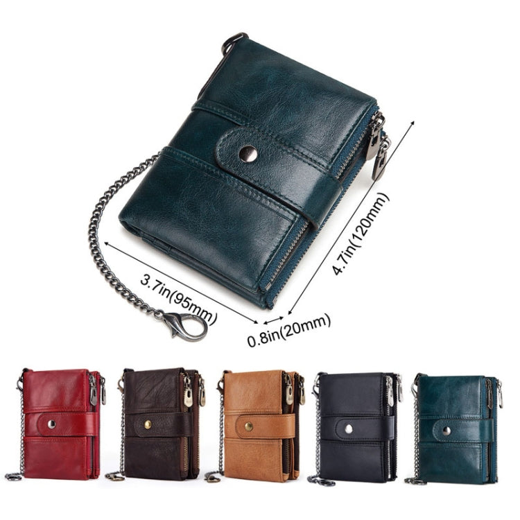 BP804 RFID Anti-Theft Wallet Multi-Function Buckle Zipper Retro Leisure Coin Purse, BP804 Blue, BP804 Black, BP804 Brown, BP804 Red, BP804 Khaki