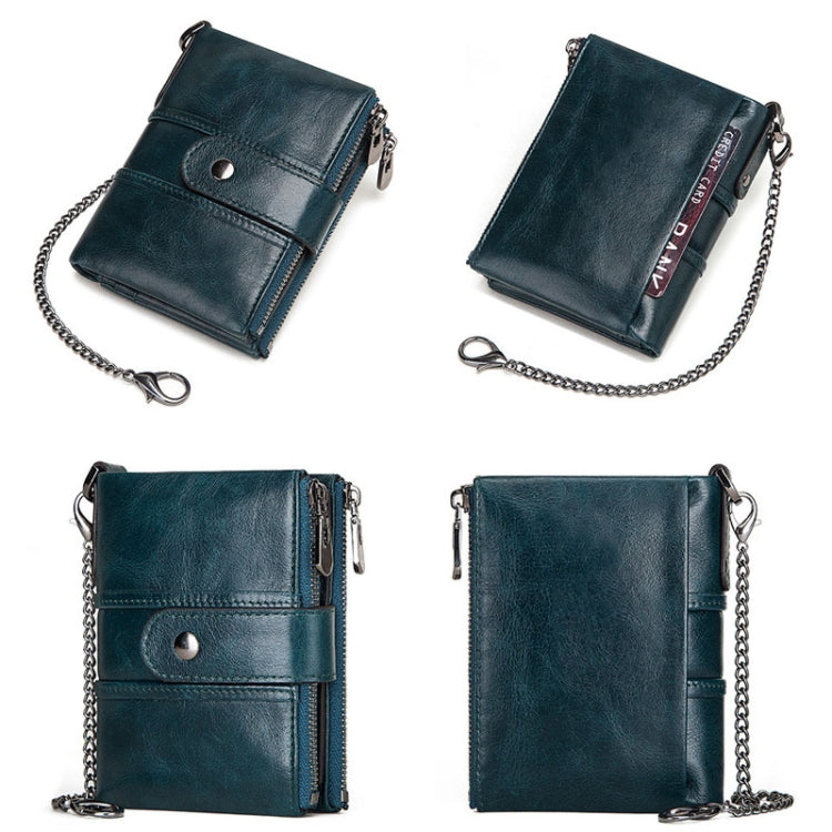 BP804 RFID Anti-Theft Wallet Multi-Function Buckle Zipper Retro Leisure Coin Purse, BP804 Blue, BP804 Black, BP804 Brown, BP804 Red, BP804 Khaki