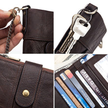 Load image into Gallery viewer, BP804 RFID Anti-Theft Wallet Multi-Function Buckle Zipper Retro Leisure Coin Purse, BP804 Blue, BP804 Black, BP804 Brown, BP804 Red, BP804 Khaki