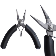 Load image into Gallery viewer, 4 Inch Stainless Steel Palm Mini Electronic Pliers, Wire Cutters, Curved Nose Pliers, Needle Nose Flat Pliers, Needle Nose Round Pliers