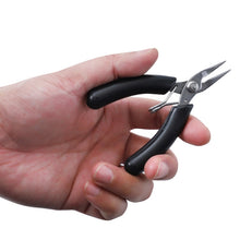 Load image into Gallery viewer, 4 Inch Stainless Steel Palm Mini Electronic Pliers, Wire Cutters, Curved Nose Pliers, Needle Nose Flat Pliers, Needle Nose Round Pliers