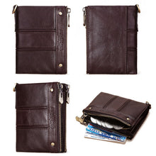 Load image into Gallery viewer, HUMERPAULBP926 RFID Anti-Magnetic Wallet Men Double Zipper Coin Purse, BP926 Khaki, BP926 Brown