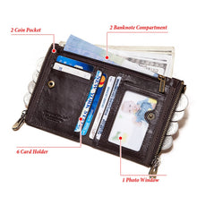 Load image into Gallery viewer, HUMERPAULBP926 RFID Anti-Magnetic Wallet Men Double Zipper Coin Purse, BP926 Khaki, BP926 Brown