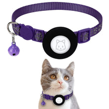 Load image into Gallery viewer, Pet Cat Reflective Collar with Bell for AirTag 2nd Gen / AirTag 1st Gen, Blue, Purple, Black, Pink, Orange, Light Green, Rose Red, Green, Yellow