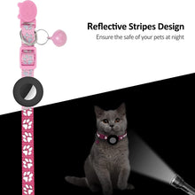 Load image into Gallery viewer, Pet Cat Reflective Collar with Bell for AirTag 2nd Gen / AirTag 1st Gen, Blue, Purple, Black, Pink, Orange, Light Green, Rose Red, Green, Yellow