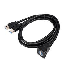 Load image into Gallery viewer, RF-56 Dual-port USB3.0 Waterproof Cable Car Dashboard Audio Extension Line, Cable Length: 1m, Dashboard Audio Extension Line