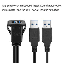 Load image into Gallery viewer, RF-56 Dual-port USB3.0 Waterproof Cable Car Dashboard Audio Extension Line, Cable Length: 1m, Dashboard Audio Extension Line