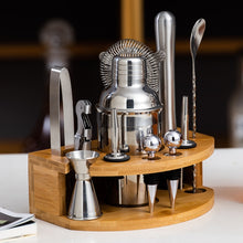 Load image into Gallery viewer, BY-F12 Semicircle Wooden Base Bar Shaker Set, Spec:, 350ml, 550ml, 700ml, 750ml