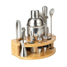 Load image into Gallery viewer, BY-F12 Semicircle Wooden Base Bar Shaker Set, Spec:, 350ml, 550ml, 700ml, 750ml