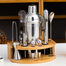 Load image into Gallery viewer, BY-F12 Semicircle Wooden Base Bar Shaker Set, Spec:, 350ml, 550ml, 700ml, 750ml