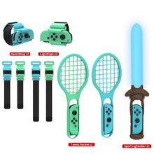 Load image into Gallery viewer, DOBE TNS-2123 Sports Lightsaber + Leg Strap + Tennis Racket + Wrist Strap 7 In 1 Sports Set For Nintendo Switch, DOBE 7 In 1