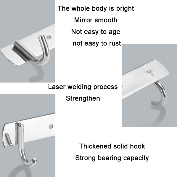 304 Stainless Steel No Punching Door Rear Coat Hook, 3 Hooks, 4 Hooks, 5 Hooks, 6 Hooks, 7 Hooks, 8 Hooks, 201 Butterfly Hook