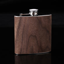 Load image into Gallery viewer, 6oz Wood Leather Hip Flask Stainless Steel Whiskey Wine Alcohol Flagon, Style 1, Style 2, Style 3, Style 4, Style 5