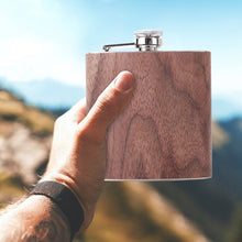 Load image into Gallery viewer, 6oz Wood Leather Hip Flask Stainless Steel Whiskey Wine Alcohol Flagon, Style 1, Style 2, Style 3, Style 4, Style 5