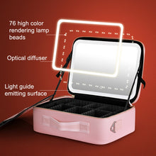 Load image into Gallery viewer, NICELAND TM1060 Large Capacity With Lamp Makeup Bag Portable, Small Pink, Small Black, Large Pink, Large Black