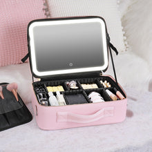 Load image into Gallery viewer, NICELAND TM1060 Large Capacity With Lamp Makeup Bag Portable, Small Pink, Small Black, Large Pink, Large Black