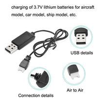 Load image into Gallery viewer, USB Charging Cable 3.7V 350mAh Air To Air Plug Without Protecting For Drone