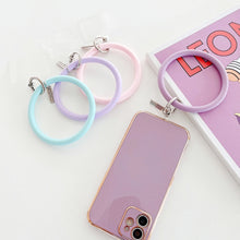 Load image into Gallery viewer, 3 PCS Phone Case Silicone Bracelet Keychain Anti-fall Phone Lanyard with Patch, Pink, Purple, Blue, Lemon Yellow, Orange, Red, Black, White, Mint Green