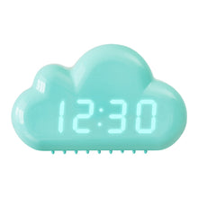 Load image into Gallery viewer, 1966 Cute Cloud Shape Voice-activated LED Bedside Alarm Clock, White, Blue