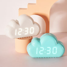 Load image into Gallery viewer, 1966 Cute Cloud Shape Voice-activated LED Bedside Alarm Clock, White, Blue