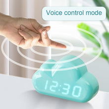 Load image into Gallery viewer, 1966 Cute Cloud Shape Voice-activated LED Bedside Alarm Clock, White, Blue