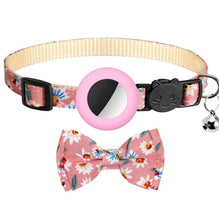 Load image into Gallery viewer, Anti-Lost Printed Bow Pet Collar with Bell for AirTag 2nd Gen / AirTag 1st Gen, Yellow, Blue, Pink, Deep Blue, Orange, Mint Green