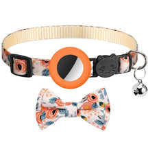 Load image into Gallery viewer, Anti-Lost Printed Bow Pet Collar with Bell for AirTag 2nd Gen / AirTag 1st Gen, Yellow, Blue, Pink, Deep Blue, Orange, Mint Green