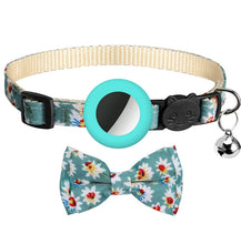 Load image into Gallery viewer, Anti-Lost Printed Bow Pet Collar with Bell for AirTag 2nd Gen / AirTag 1st Gen, Yellow, Blue, Pink, Deep Blue, Orange, Mint Green