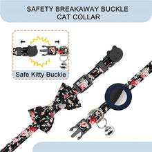 Load image into Gallery viewer, Anti-Lost Printed Bow Pet Collar with Bell for AirTag 2nd Gen / AirTag 1st Gen, Yellow, Blue, Pink, Deep Blue, Orange, Mint Green