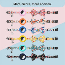 Load image into Gallery viewer, Anti-Lost Printed Bow Pet Collar with Bell for AirTag 2nd Gen / AirTag 1st Gen, Yellow, Blue, Pink, Deep Blue, Orange, Mint Green
