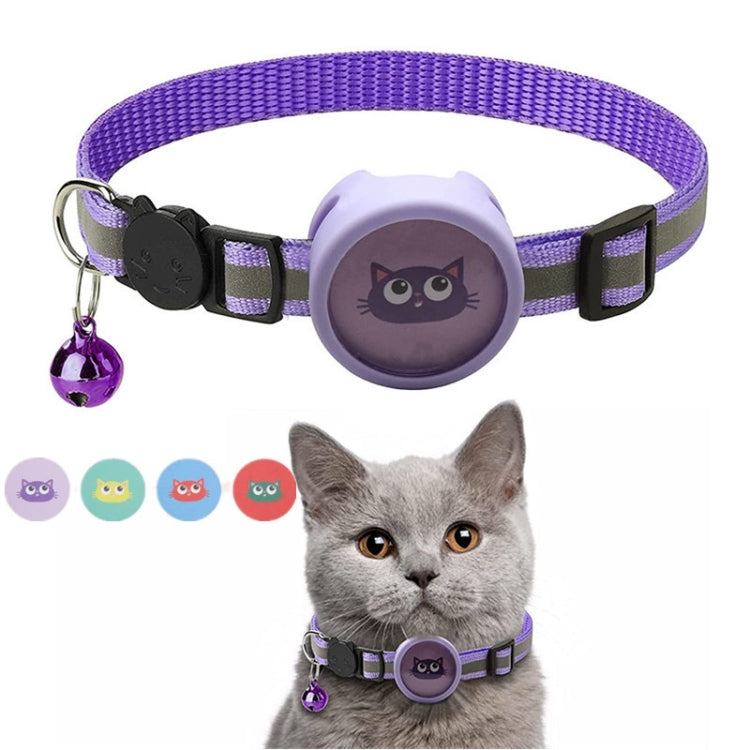 Pet Reflective Collar with Bell for AirTag 2nd Gen / AirTag 1st Gen, Red, Purple, Black, Pink