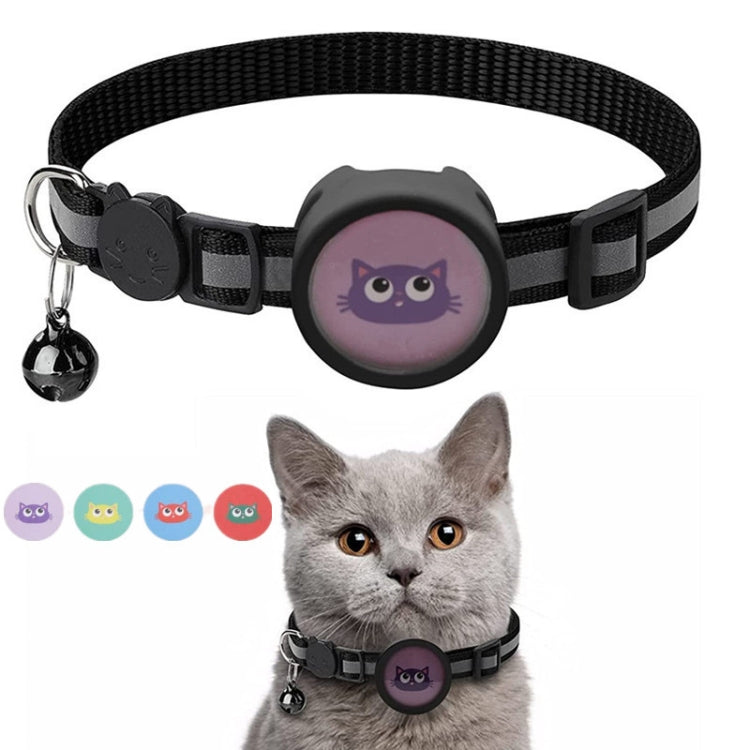 Pet Reflective Collar with Bell for AirTag 2nd Gen / AirTag 1st Gen, Red, Purple, Black, Pink