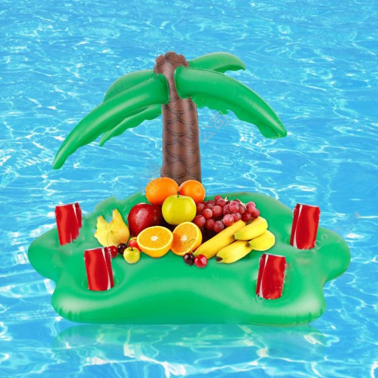 PVC Ice Bar Ice Tray Thickened Floating Bed Water Inflatable Floating Row, Coconut Tree