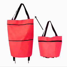 Load image into Gallery viewer, Portable Shopping Cart Foldable Tote With Wheels, Red, Green, Blue, Black, Orange
