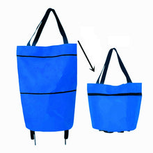 Load image into Gallery viewer, Portable Shopping Cart Foldable Tote With Wheels, Red, Green, Blue, Black, Orange