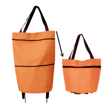 Load image into Gallery viewer, Portable Shopping Cart Foldable Tote With Wheels, Red, Green, Blue, Black, Orange