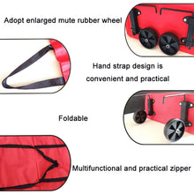 Load image into Gallery viewer, Portable Shopping Cart Foldable Tote With Wheels, Red, Green, Blue, Black, Orange
