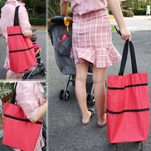 Load image into Gallery viewer, Portable Shopping Cart Foldable Tote With Wheels, Red, Green, Blue, Black, Orange