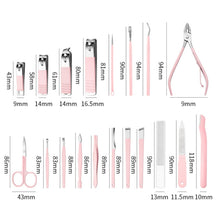 Load image into Gallery viewer, Stainless Steel Nail Clipper Set Beauty Eyebrow Trimmer, Color:, 7 PCS/Set (Pink), 12 PCS/Set (Pink), 18 PCS/Set (Pink), 7 PCS/Set (Gold), 10 PCS/Set (Gold), 18 PCS/Set (Gold), 26 PCS/Set Silver, 26 PCS/Set Rose Gold, 6 PCS/Set (Pink), 4 PCS/Set (Pink)