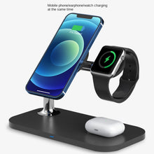 Load image into Gallery viewer, 3 In 1 Magnetic Wireless Charger For iPhone12/13/14/15/16&amp;iWatch&amp;AirPods, 3 In 1 Black