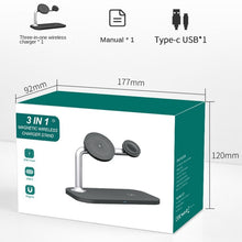 Load image into Gallery viewer, 3 In 1 Magnetic Wireless Charger For iPhone12/13/14/15/16&amp;iWatch&amp;AirPods, 3 In 1 Black