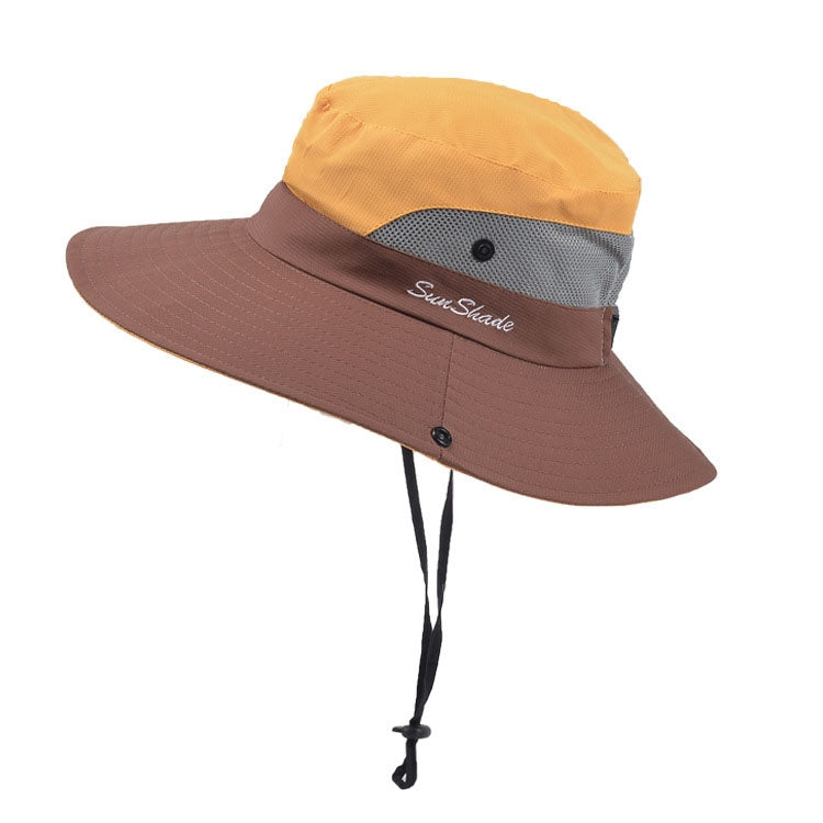 9002 Summer Women Outdoor Sun Hats Fisherman Hat With Ponytail Hole