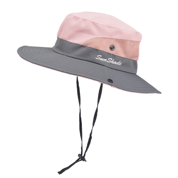 9002 Summer Women Outdoor Sun Hats Fisherman Hat With Ponytail Hole