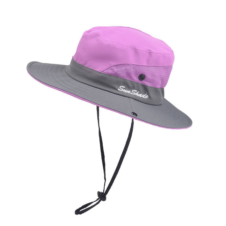 9002 Summer Women Outdoor Sun Hats Fisherman Hat With Ponytail Hole