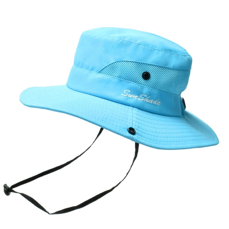 9002 Summer Women Outdoor Sun Hats Fisherman Hat With Ponytail Hole