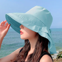 Load image into Gallery viewer, 8062 Women Summer Neck Protection Sunscreen Hat Large Brim Fisherman Hat